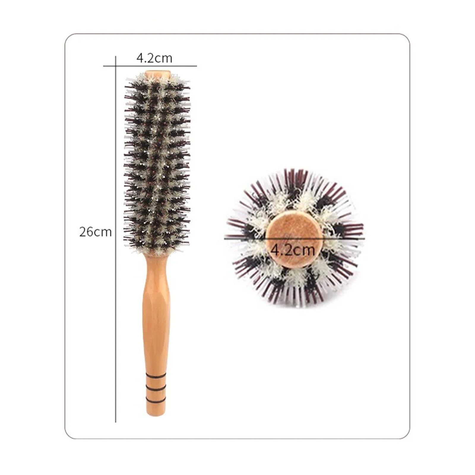 Lockenbürste mit rundem Griff, gerader Twill-Haarkamm, Lockenstab-Haarbürste(2PCS)