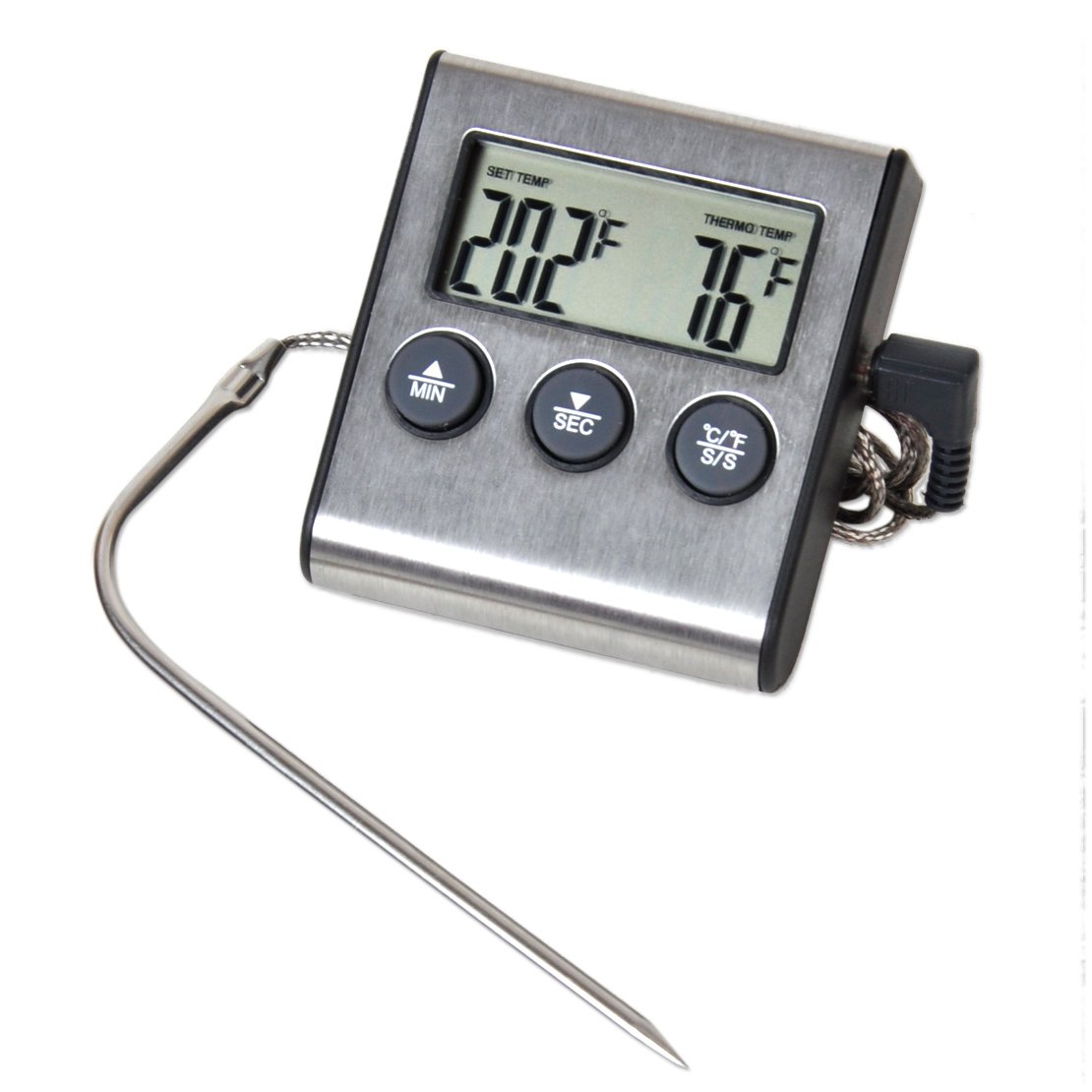 Minuteur digital LCD alimentaire et thermomètre à viande cuisine BBQ