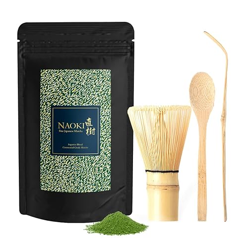 Naoki Matcha Mezcla ceremonial superior Matcha 35 onzas con juego de té matcha tradicional