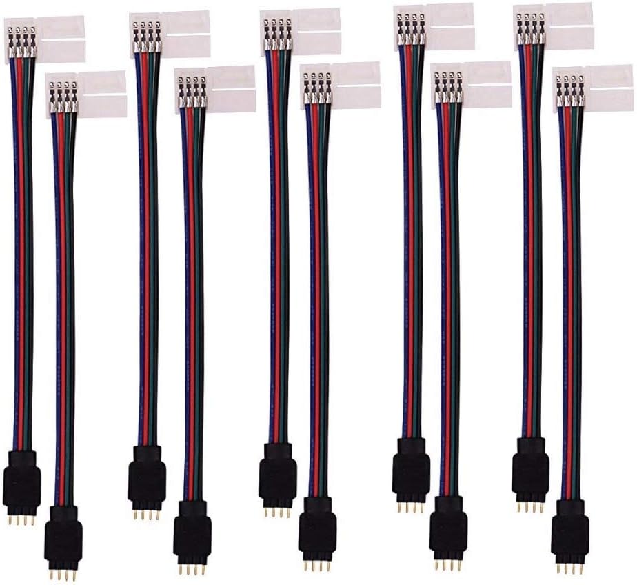 Electrical Equipments - [Seven Neon]s 15cm 4pin 8mm FPBC board 3528 2835 RGB led strip connector cable with male/female end clip - (Male, 200pieces per pack, Line Connector, Pins: 4P)