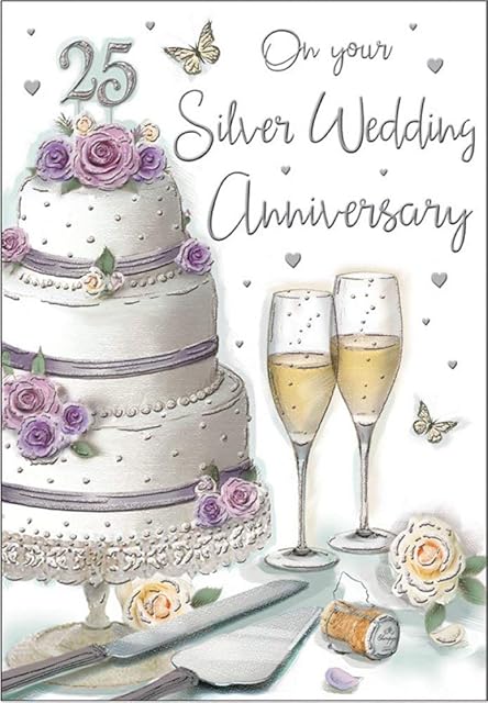 Annivesary Card Silver (25th) - 9 x 6 inches - Regal Publishing