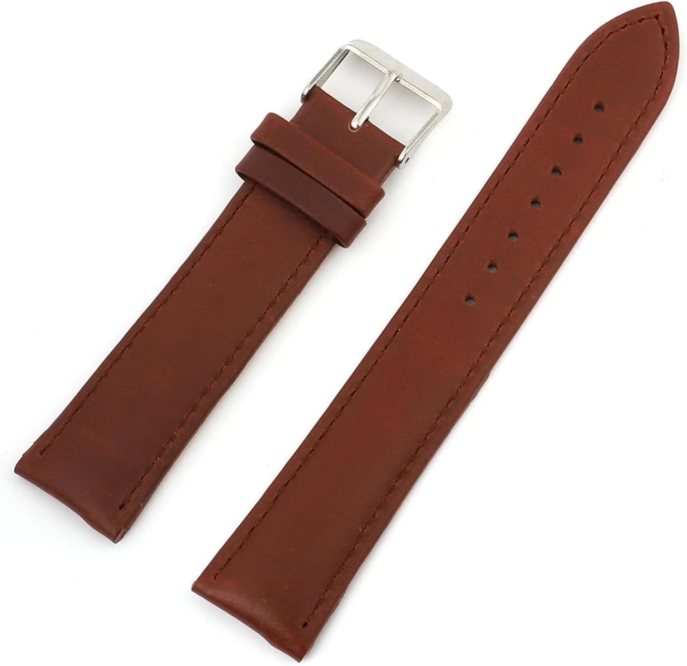 XILILHC Vintage Genuine Leather Watchband 20mm Black Red Tan Watch Strap Handmade Stitching Replacement Accessories For Men