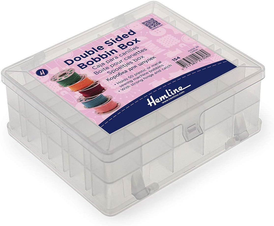 Hemline Double Sided Bobbin Box - Holds Upto 50 Bobbins