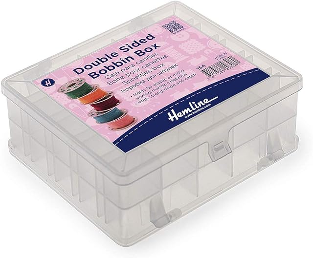 Hemline Double Sided Bobbin Box - Holds Upto 50 Bobbins