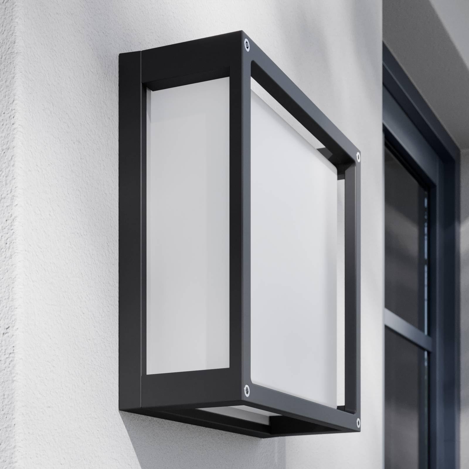 Lucande aplique de pared exterior en gris oscuro, blanco, arriba abajo | luz de exterior ip54 protección contra polvo y salpicaduras, e27, 2 bombillas, moderno para terraza, balcón