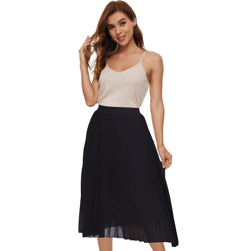 ◆FLARE UP◆ Pleats Midi Skirt FL243Black FL-243_Black MUSINSA | FLAREUP Pleats Midi Skirt (FL-243_Black)