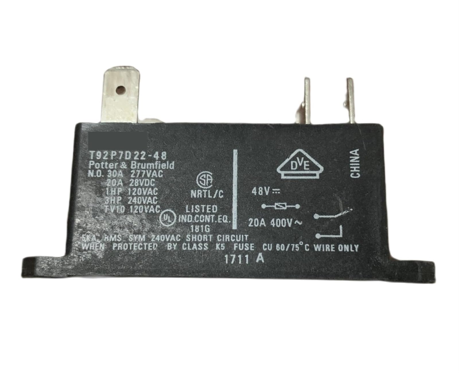Relais de puissance 48 V CC 30 A haute capacité de coupure à 6 broches