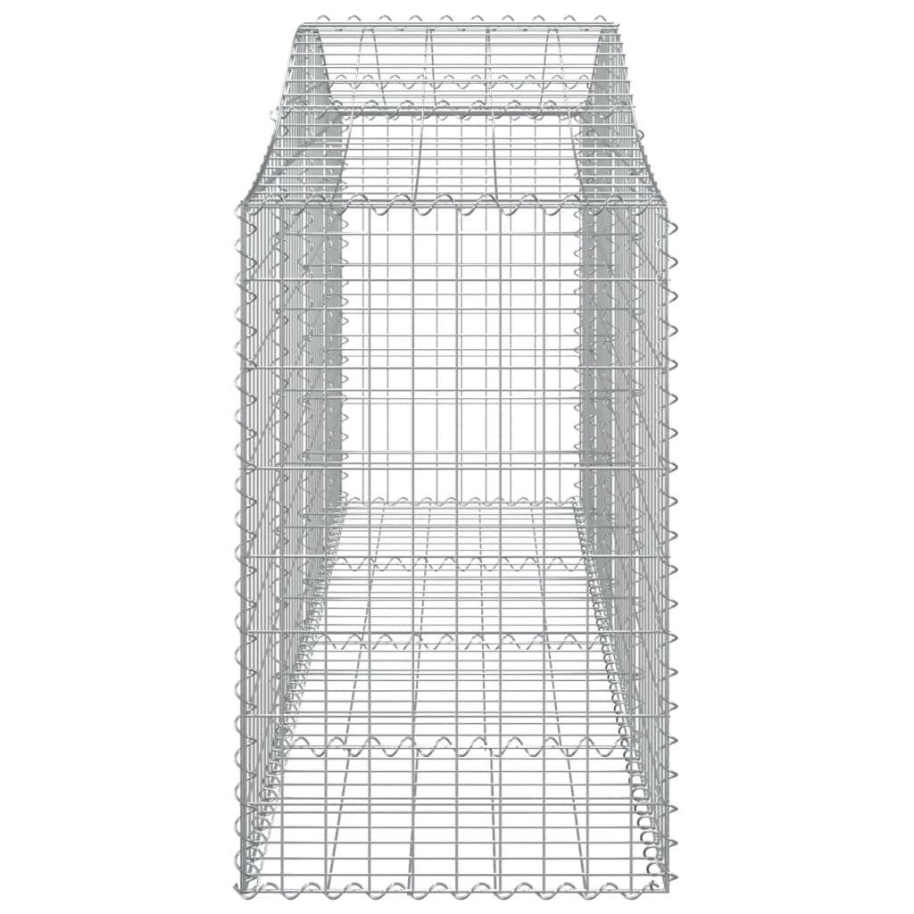 Gavión con arco alto, 200 x 50 x 80/100 cm, hierro galvanizado | Cesta de piedra resistente para jardín y terraza. Diseño en forma de arco hecho de alambre de 3,5 mm con malla de 5 x 10 cm.