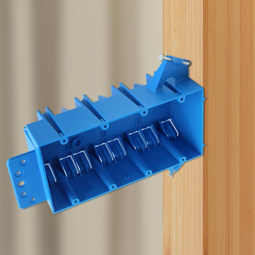 4-Gang PVC New Work Switch/Outlet Wall Electrical Box,60 Cubic inch,ETL,7-1/2-Inch Length by 3-2/3-Inch Width by 2-3/4-Inch Depth,4 Gang Outlet Box(Pack of 3)