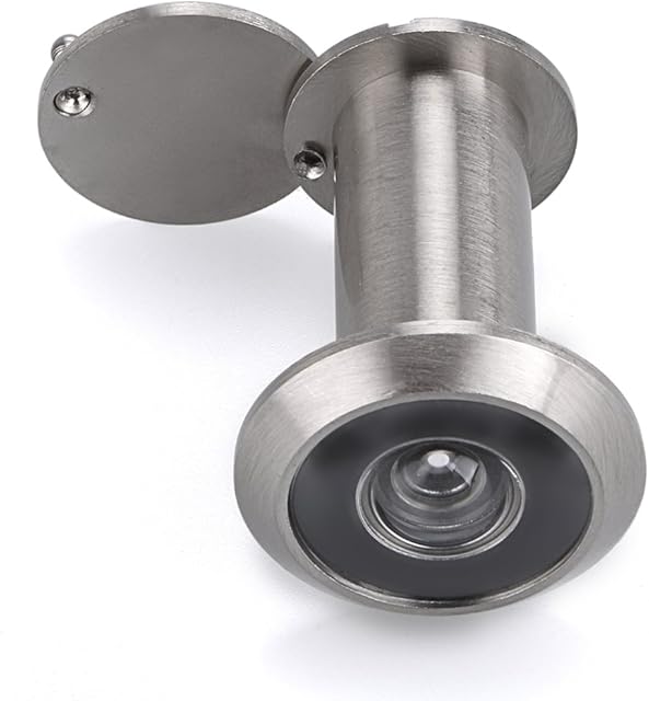 Sumnacon Peephole Door Viewer 220-Degree Spy Hole Viewer with Privacy Cover - Bore Hole Diameter 32mm, Barrel Diameter 16mm, for Thickness 34mm to 55mm Doors, Brushed Chrome Finish