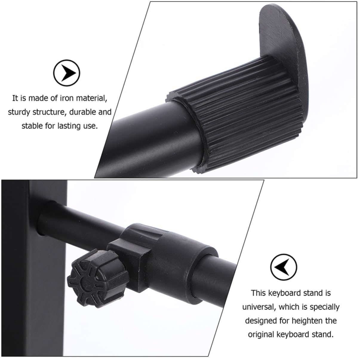 UKCOCO 2 Sätze Halterung für Elektronisches Klavier Doppel Keyboardständer aus Eisen Robust und Klappbar Schwarz pack für Keyboard und Elektronisches Klavier für Einsatz zu Hause