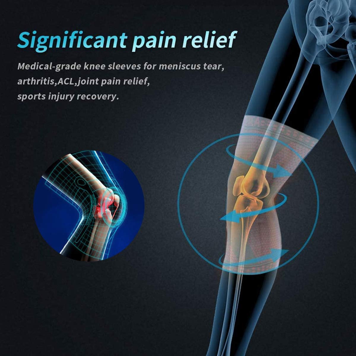 Savavi Knee Braces for Knee Pain for Man & Women, Running Kneepad, Knee Braces for Meniscus Tear, Arthritis, Joint Pain Relief, Suitable for Running, Basketball, Weightlifting, Gym, American Football(2 pcs) : Sports & Outdoors