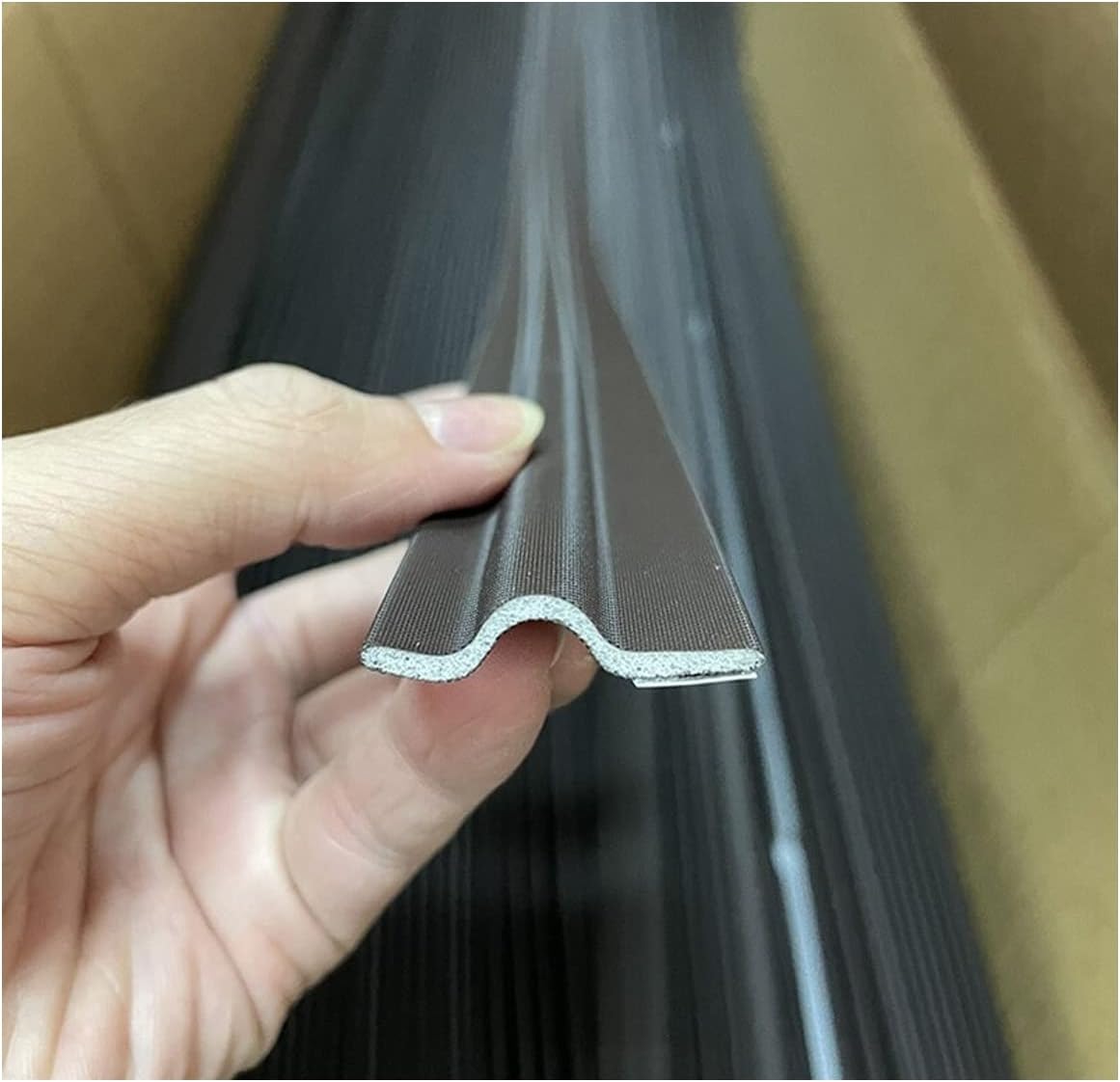Self Adhesive Window Gap Sealing Strip Windproof Soundproof Foam Sliding Door Bottom Seal Tape Guard Sealer Dust Stopper Window Insulation (Brown, 8M)