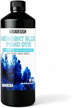 AquaDesign MIDNIGHT BLUE Liquid Pond Dye 500ML For Ponds And Water Features TREATS 2,500L