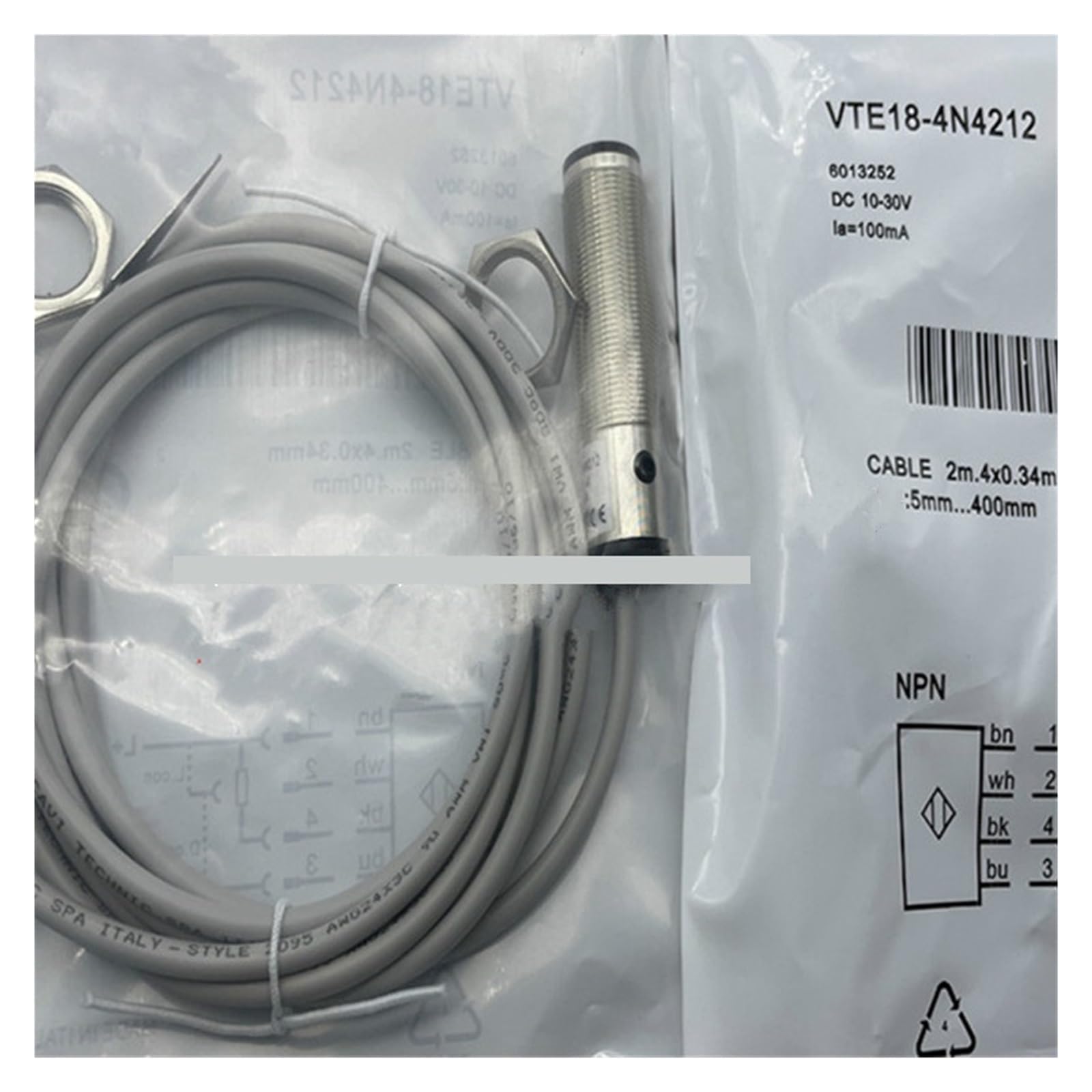 ELZNSQQK 2Pcs Photoelectric Sensor VTE18-4N4712 VTE18-3P4140 VTE18-4N4212 VTE18-4P4212 VTE18-4P4240 VTE18-4P4412 VTE18-4N4240(VTE18-4N4240)