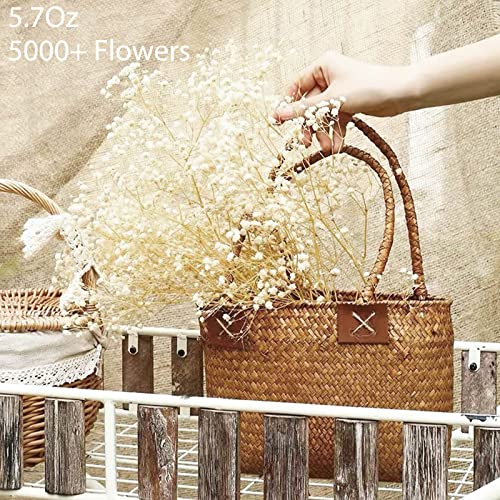 5000+ Dried Baby's Breath Flowers Bouquet - Upgraded Large Pack Natural White Flowers Bulk, Gypsophila Branches For Wedding, Table Vase, Party Garden, Diy Wreath Floral, Arrangement Home Decor #TOP6