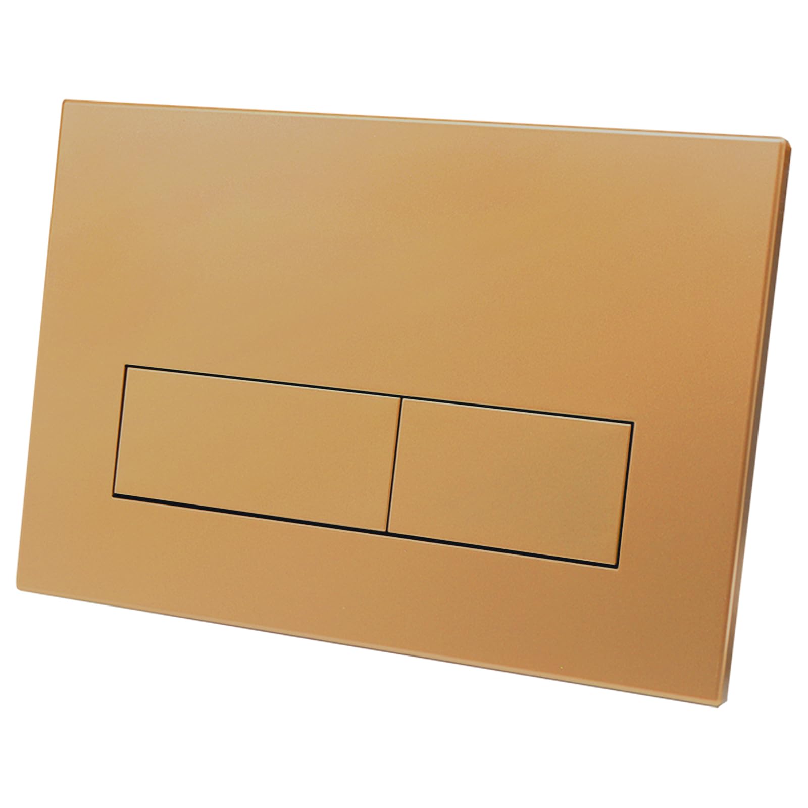 Plaque de Commande WC Double Chasse, Compatible avec Geberit Sigma 01/20/30, UP300 & UP320, avec Cadre et Leviers de Chasse, Dimensions 245 × 164 mm (Or Mat)