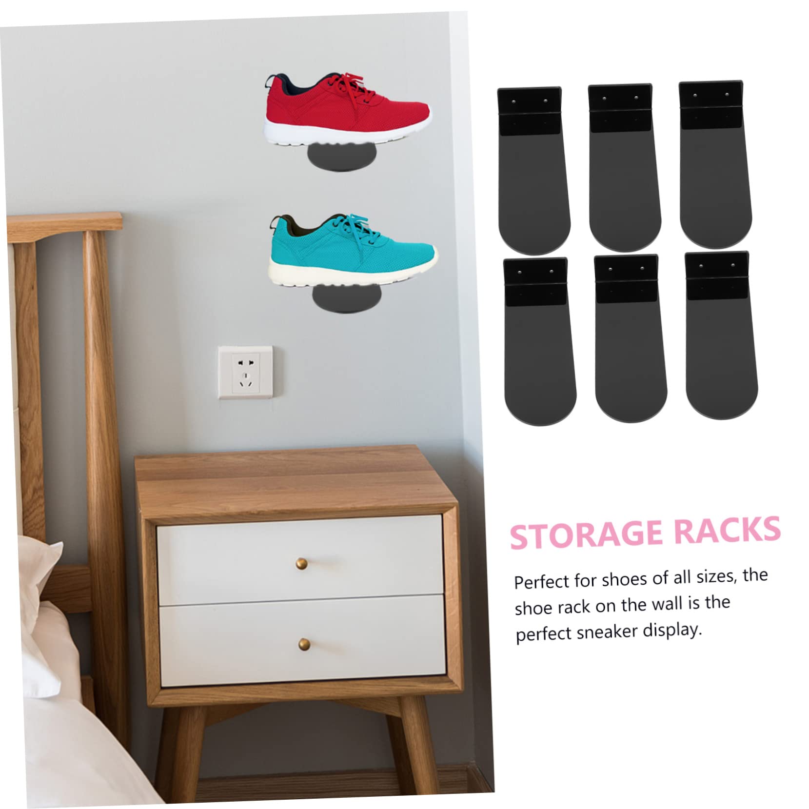 Espositore per scarpe da parete in acrilico, elegante, per soggiorno e camera da letto, perfetto per scarpe da ginnastica e scarpe di cartone, 1 set per una facile conservazione