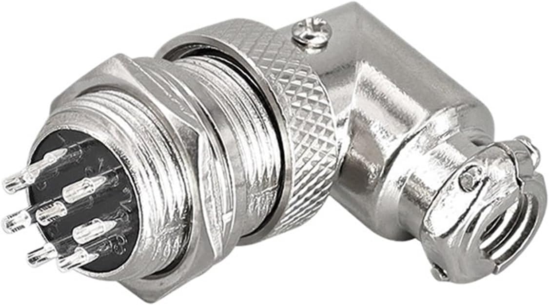 5PCS Connector Diam16mm GX16W Push-Pull Bent Connector 2pin3pin4pin5pin6pin7pin8pin9pin10pin 7A125v GX16 Male-Female(8 pin)