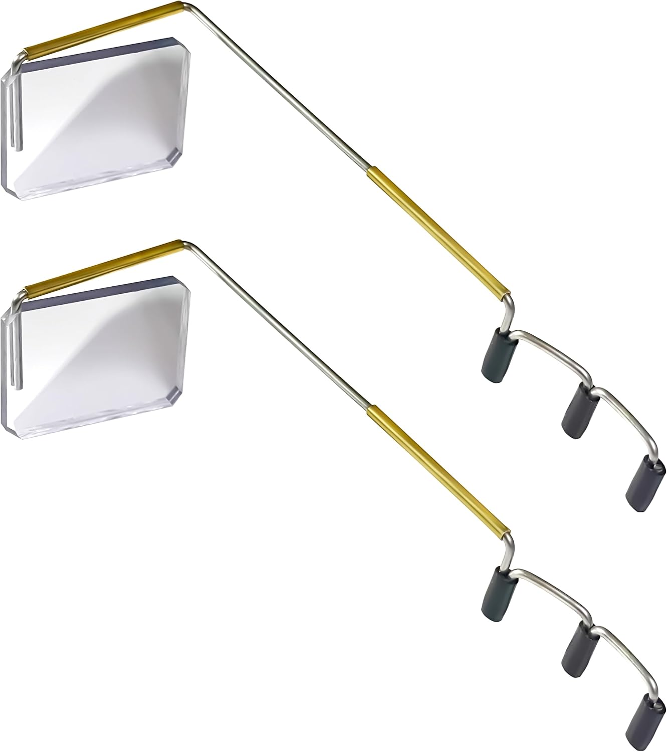 Take A Look Cycling Mirror 2-Pack – Low-Tech Rearview Mirror for Bikes – fits Helmet & Sunglasses – Shatter-Resistant Polycarbonate Lens, Anti-Vibration Stainless-Steel & Brass, Always On (Left-Side)