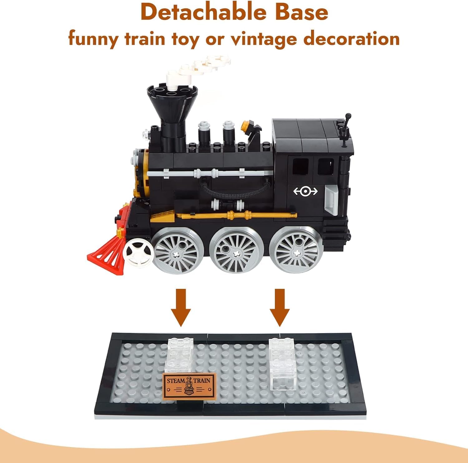 Samtop DIY Building Block Steam Train Locomotive 246pcs Toys for Girls Boys Kids Toys for 6 7 8 9 10 11 12 13 14 15 16 17 Kids (246 Pcs) 3