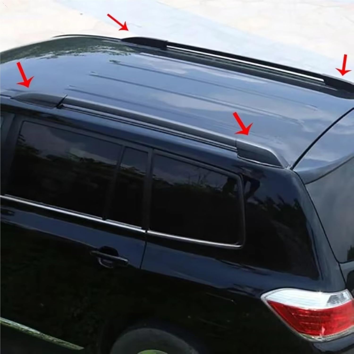 Cap Shell Cover Trim for Toyota for Highlander XU40 2008 2009 2010 2011 2012 2013 Black Roof Rack Rail End Cover Shell Cap Replace