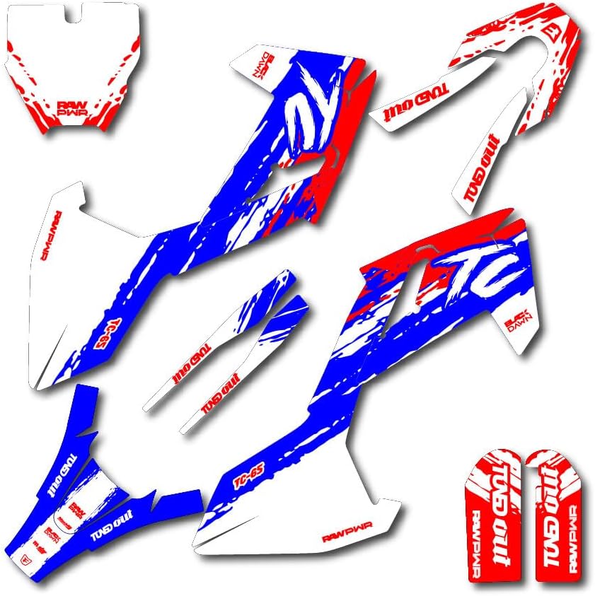 Red White & Blue Slick Racing Graphics Kit fits 17-21 Husqvarna TC65 TC 65 Sticker