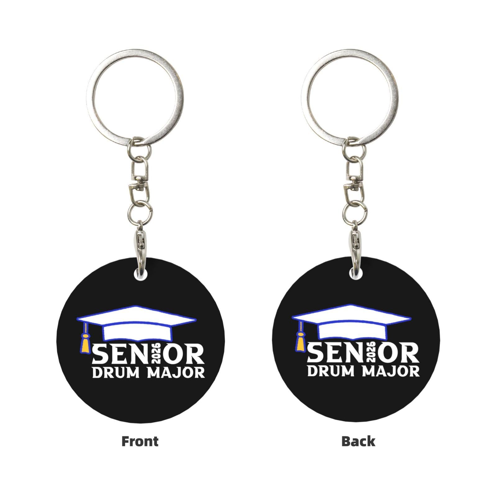 Kangweida Senior 2026 Drum Major Durable Aluminum Round Keychain Stylish Useful