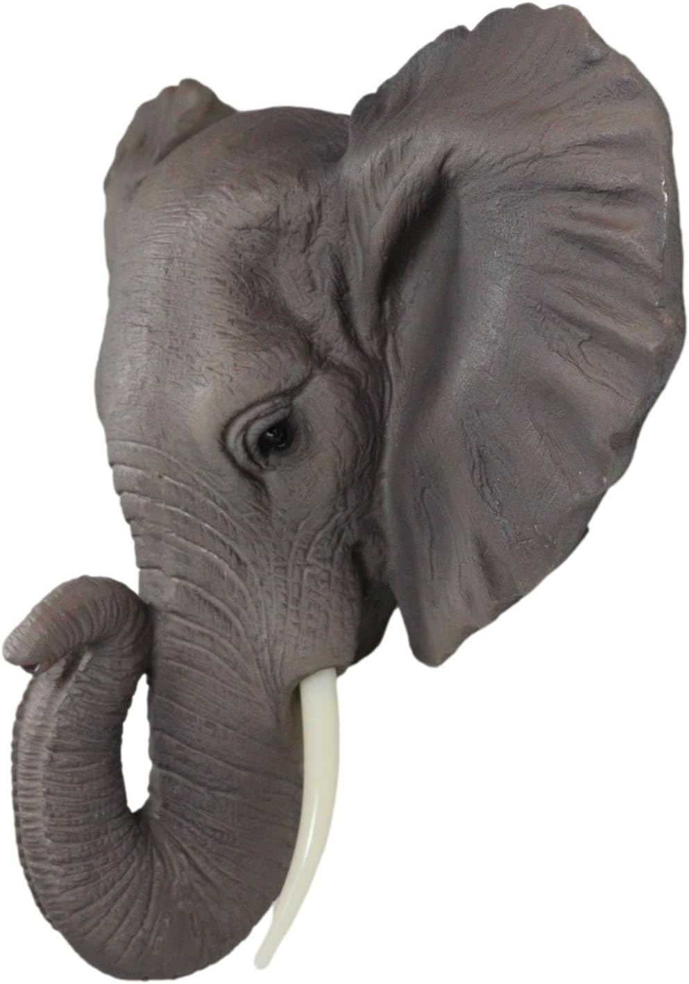 Ebros Safari African Bush Elephant With Trunk Up Wall Bust Sculpture 9"Tall Majestic Noble Elephants Hanging Wall Decor Figurine For Wild Animal Lovers