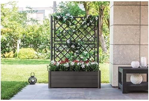 Stefanplast Bac Italie avec espalier, plastique, rectangulaire, 100 x 43 x H. 142 cm anthracite - 2