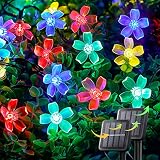 shinymolly 2 Pack Solar Flower Lights Outdoor Waterproof, 23FT 50LED Solar Flower Fairy Lights, 8 Mo