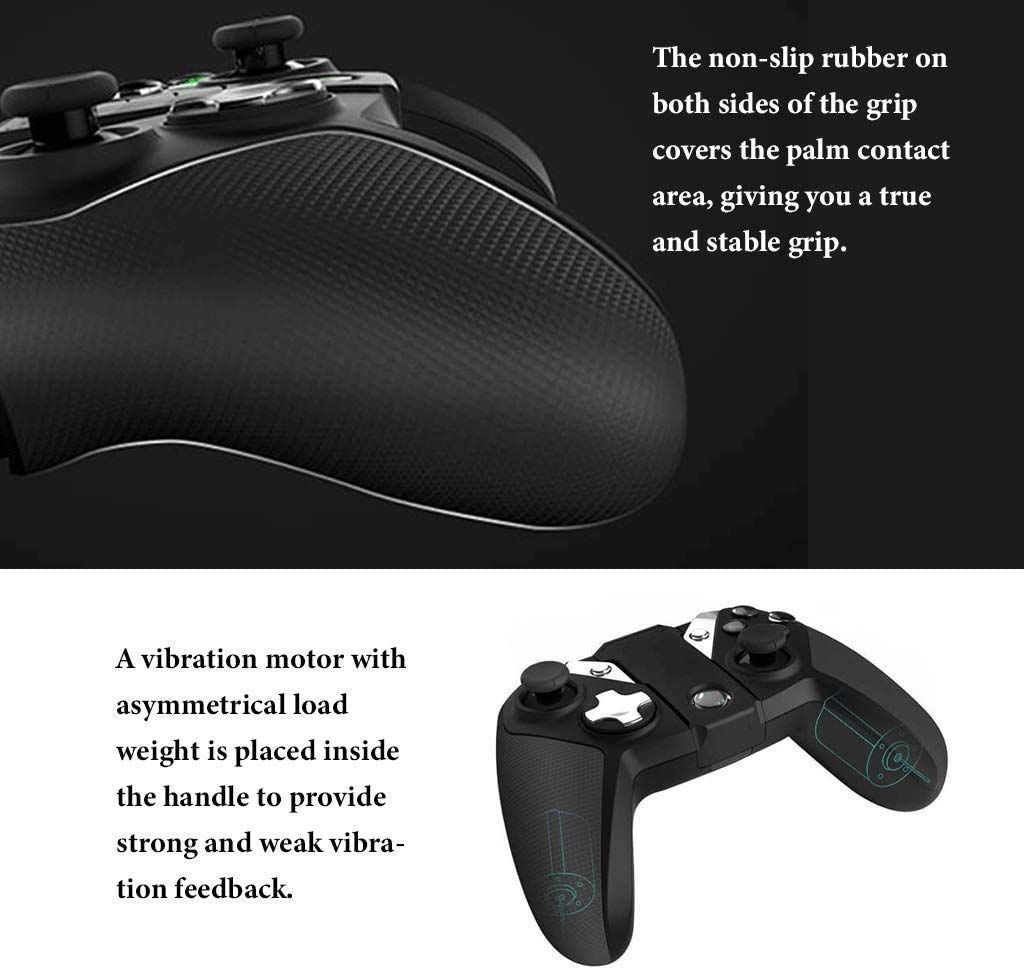 Kontrolery gamepada, bezprzewodowy kontroler do gier, joystick gamepad z podwójnym wibracją kontroler PC do PC/PS3/Android/iOS/TV Box, czarny