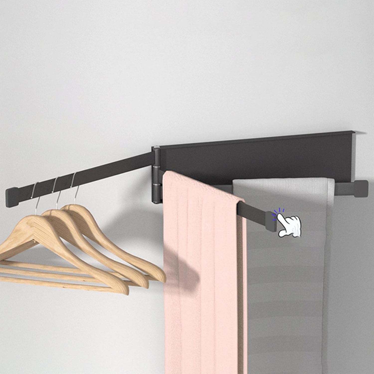 Swivel Towel Bar Hanging Rod Mounted Rack Arms for Bathroom Organizer(E)