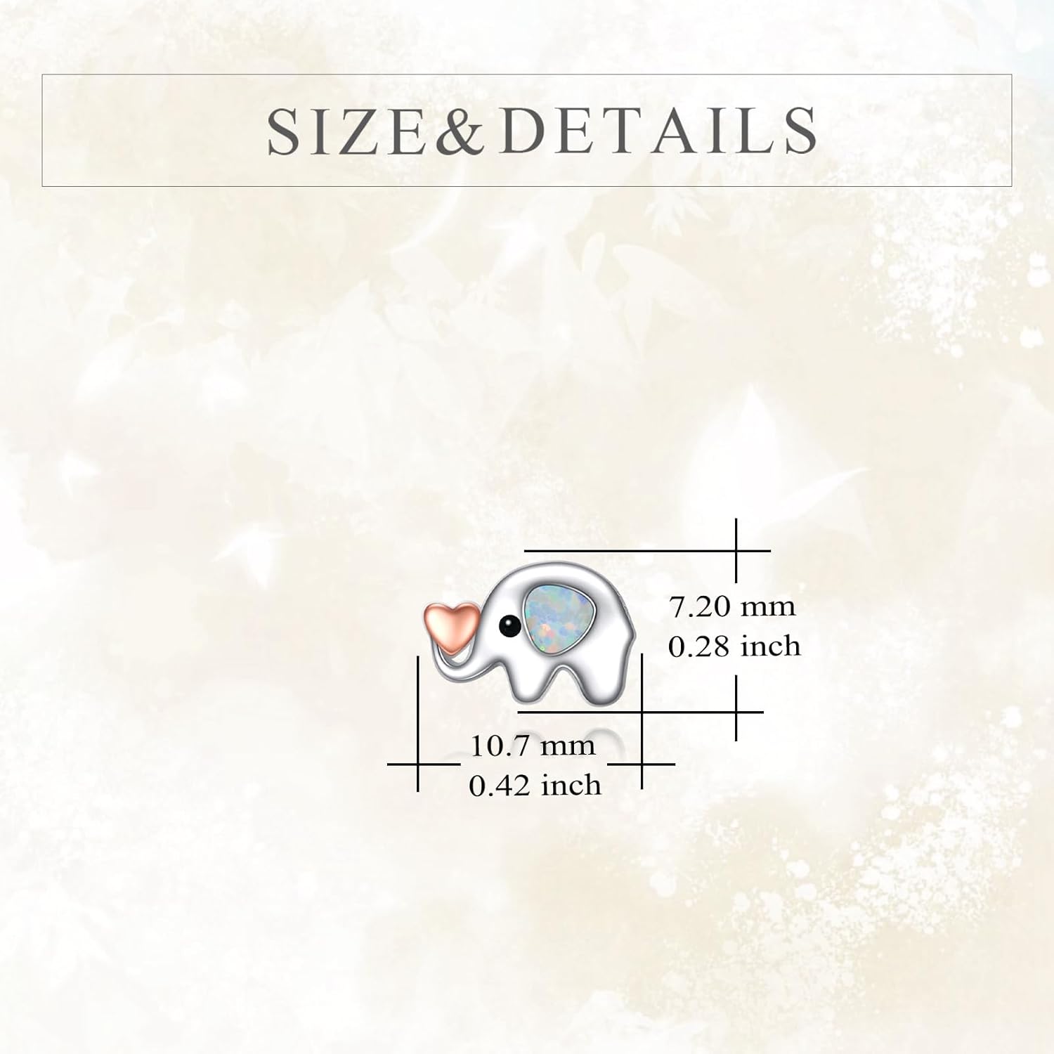 YFN Sterling Silver Elephant Stud Earrings - Cute Animal Jewelry Gifts for Women - Image 4