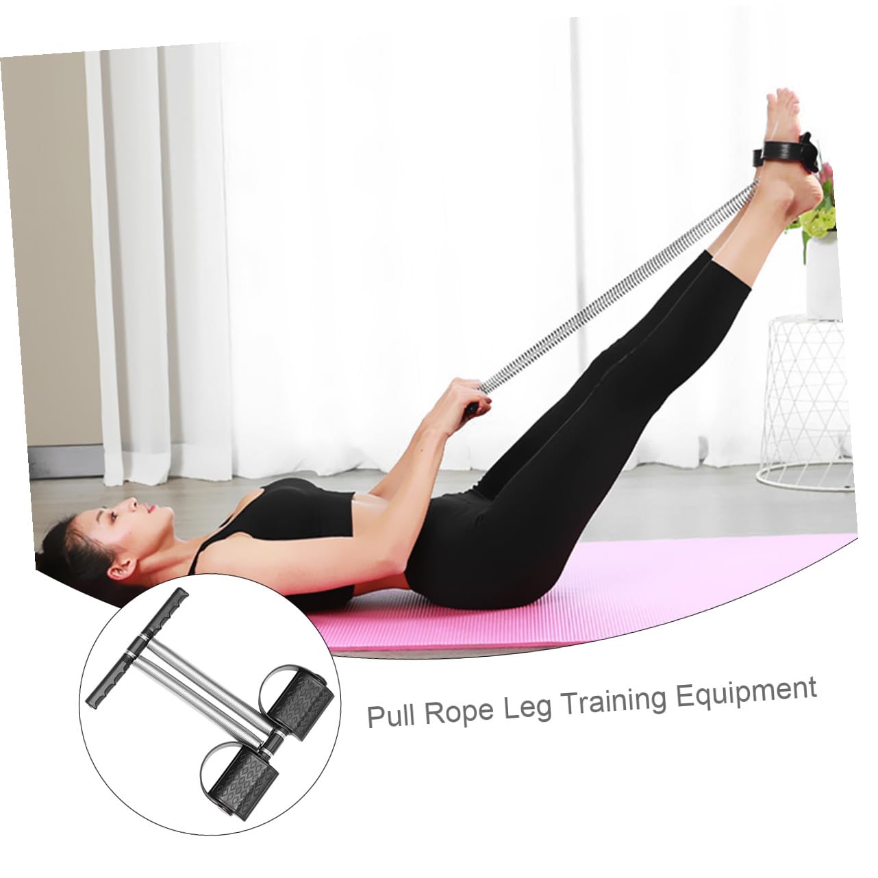 Toyvian Pedal Fitness Leg Puller con Doppi Attrezzo Portatile per Allenamento Casa per e Donne
