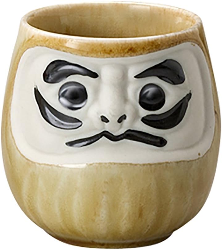 Kaju Arife K11211 Mino Ware Feng Shui Daruma Sushi Teacup, Red (Work Luck), Diameter 3.0 inches (7.5 cm)