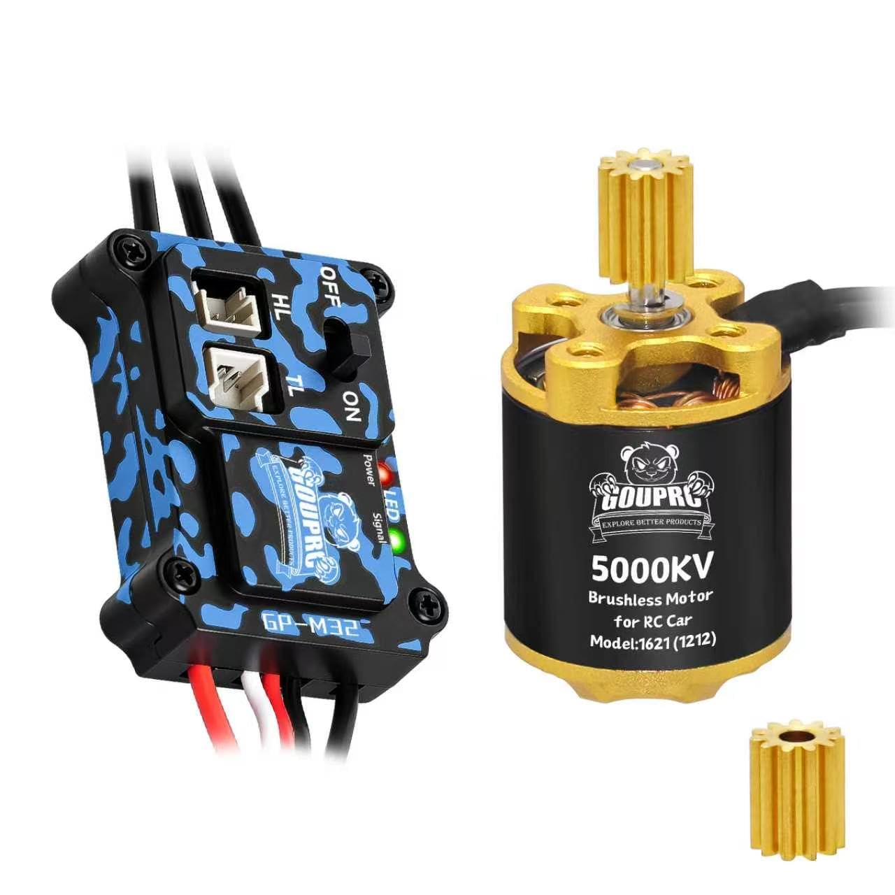 GOUPRC 5000KV 1621 Brushless Motor & GPโM32 30A Brushless ESC for SCX30 1/30 Axial RC Crawler Car Upgrade with Replace Pinion Gears