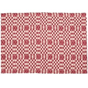 Red check placemat set  urban country home decor