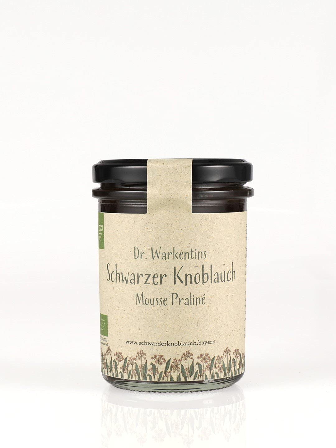 Dr. Warkentins Schwarzer BIO Knoblauch Mousse Paste – Praliné 210g | mit hochwertiger BIO-Kokosbutter | fermentiert und verarbeitet in unserer heimischen Manufaktur in Bayern