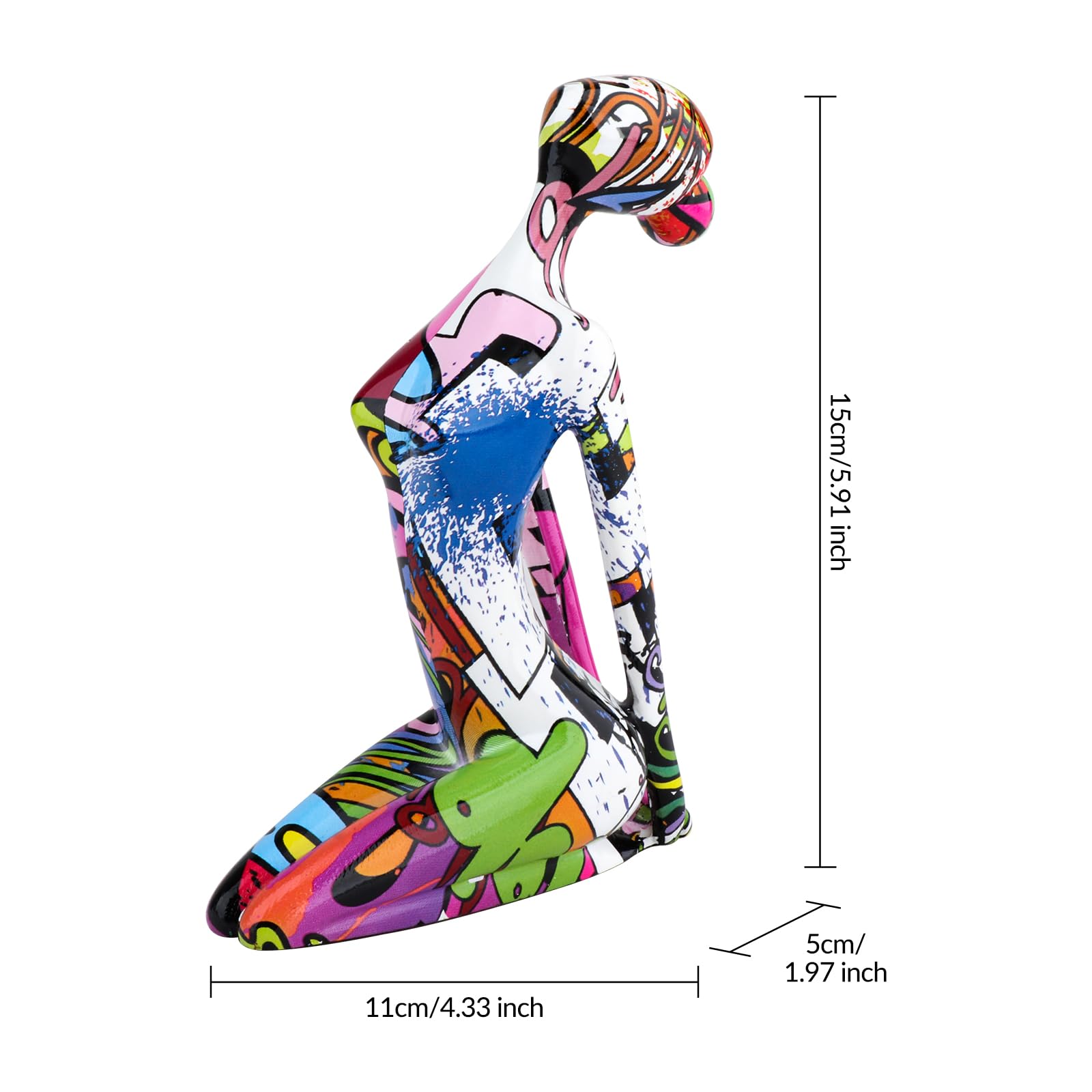 Espositori da Esposizione Statua di Donna Yoga Decorazione Figurine Artigianali per Accenti Decorativi per la casa Decorazione per Soggiorno Camera da Letto Libreria Porta TV - Co