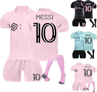 Inter Miami #10 Football Kit for Kids and Men Home Match Football Jersey Tracksuit Shirts Shorts and Socks Set Men Gym Tshirts Kids Football Jersey Set Sweat Suit Tracksuit Training Outfits
