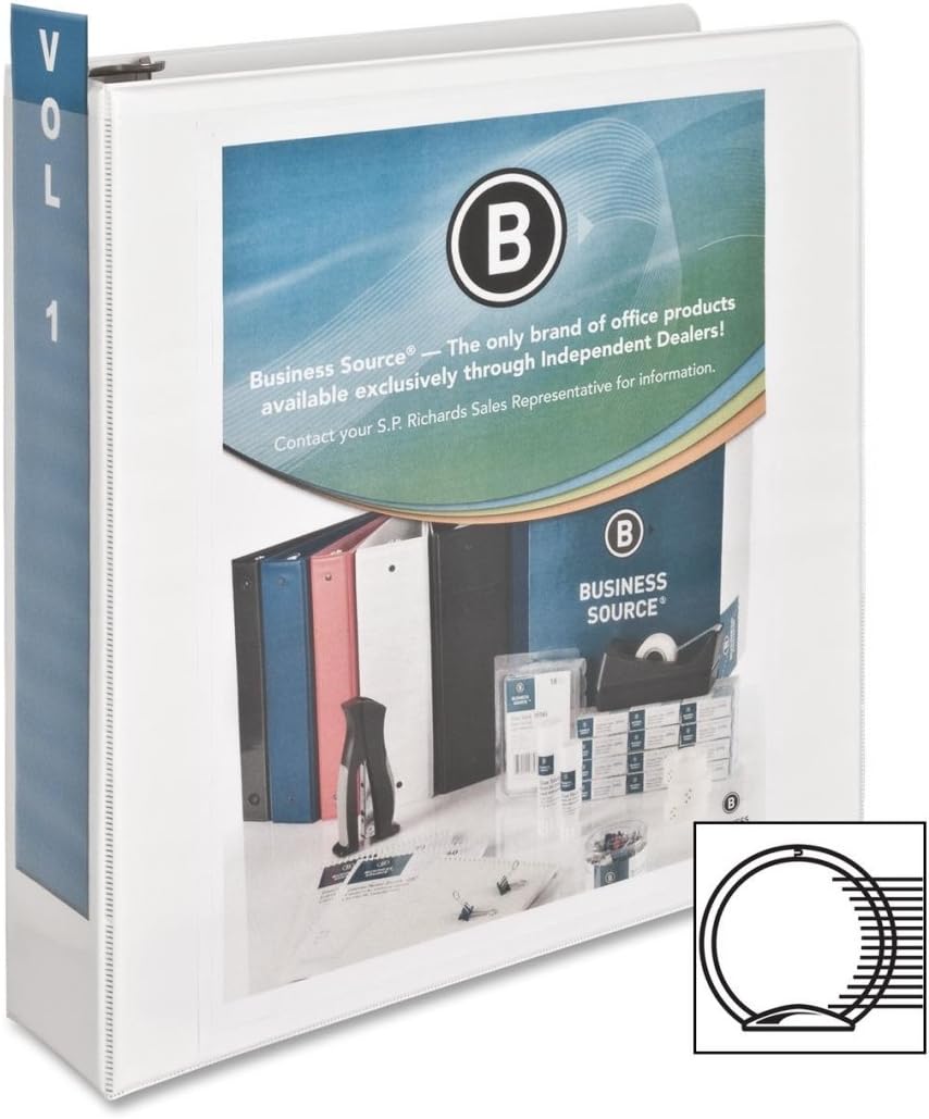 View Binder, w 2 Inside Pockets, 2'' Capacity, White, 2"