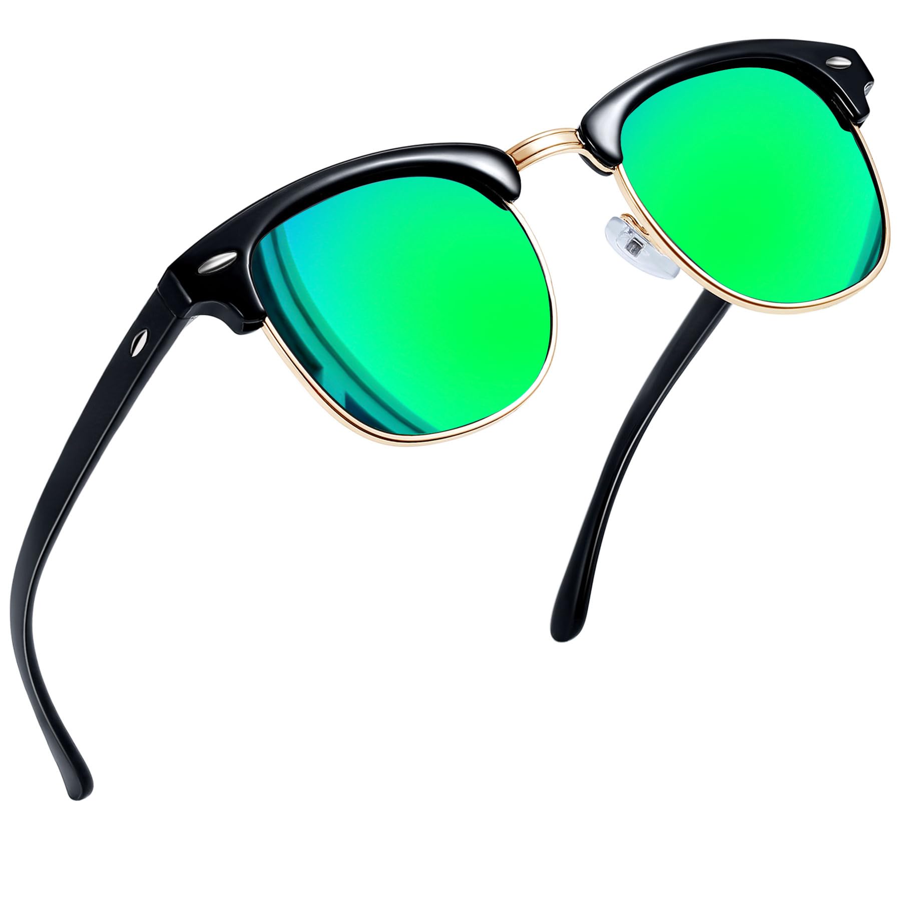 Joopin Half Frame Sunglasses UV Protection Vintage Browline Sun Glasses