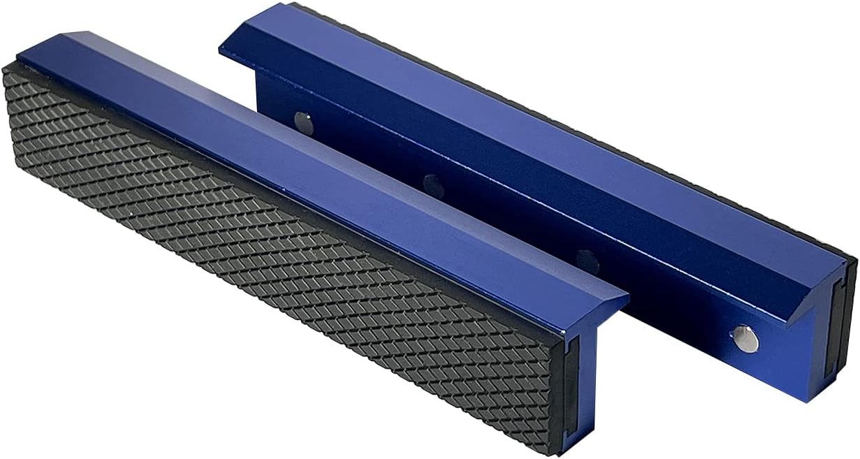 6" Vise Jaws, Universal Soft Vice Jaws Pads Covers with Magnetic, Multi-Purpose Protector for Any Metal Vice, 1 Pair, Cobalt Blue product image