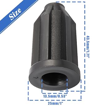 Wolfride 20Pcs Plastic Caster Socket Sleeve Round Inserts Black Chair Caster Wheel Stem Insert