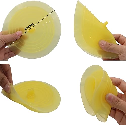 Miniatura 6 de V-TOP Tapón de drenaje para bañera, paquete de 2, tapón de silicona grande de 6 pulgadas, cubierta de succión plana para cocina, baño y lavandería