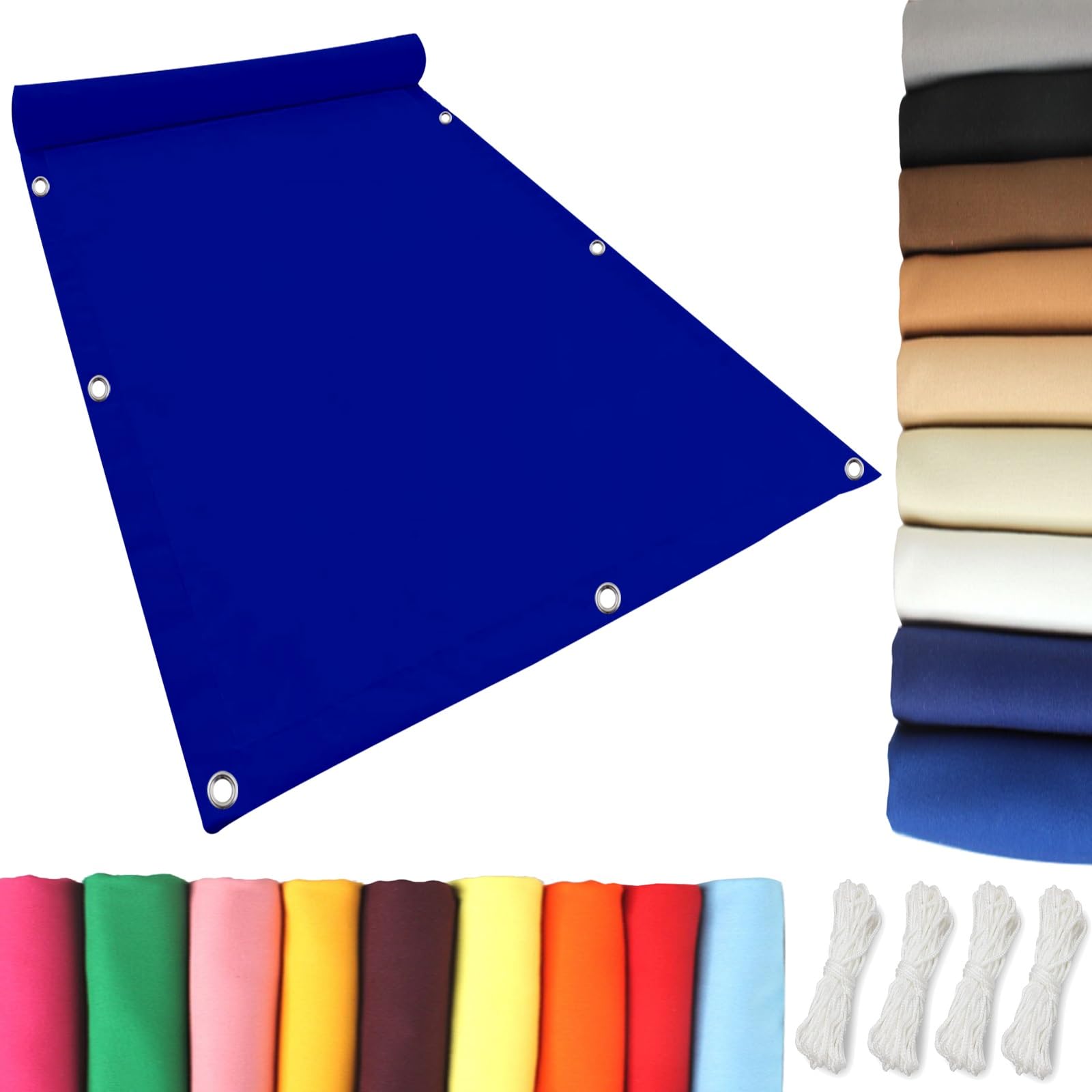 Toiles d'ombrages UV protection 4.5 x 5.5 m avec cordons pour patio et jardin