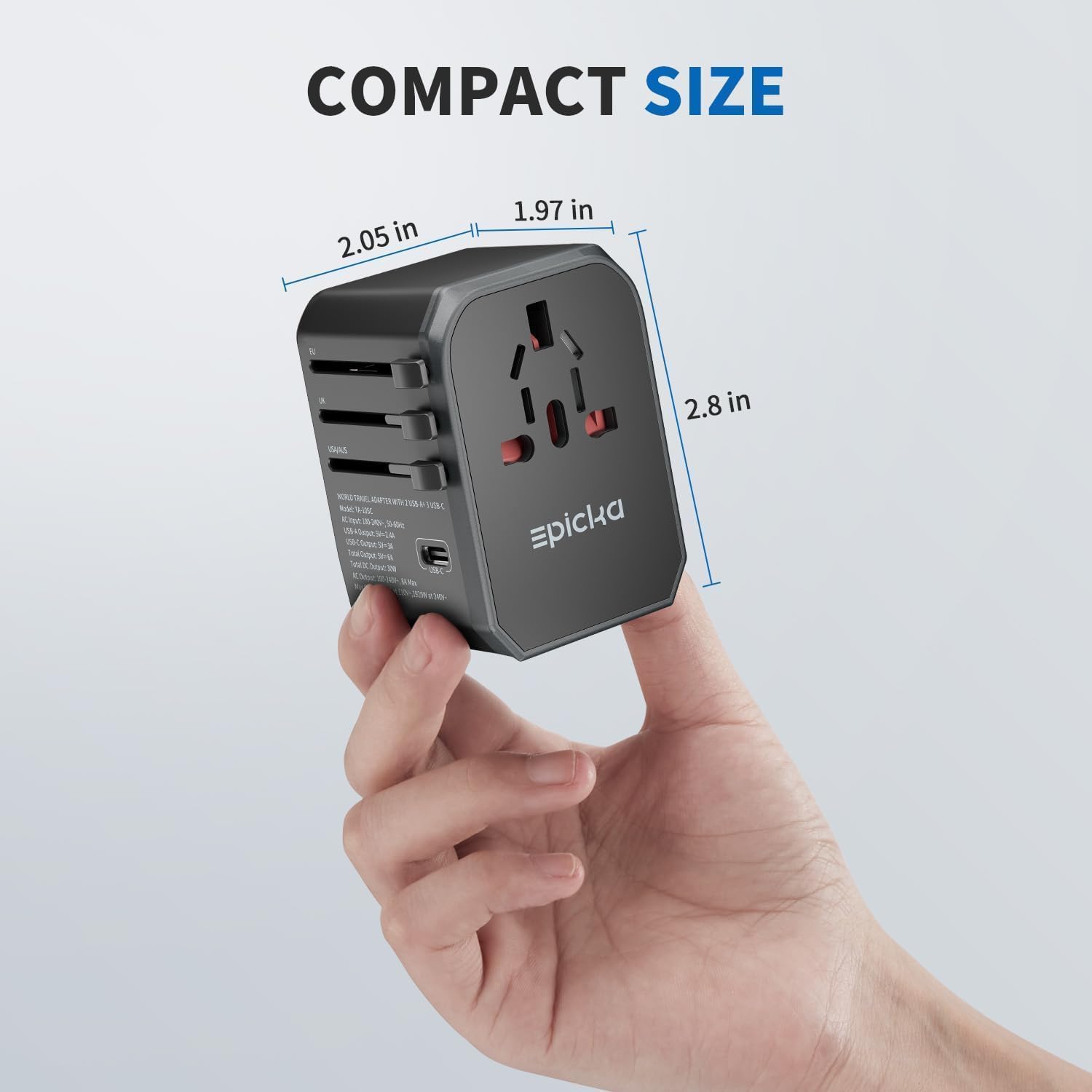 EPICKA 2 Pack Universal Travel Adapter, International Power Plug Adapter with 3 ... 8