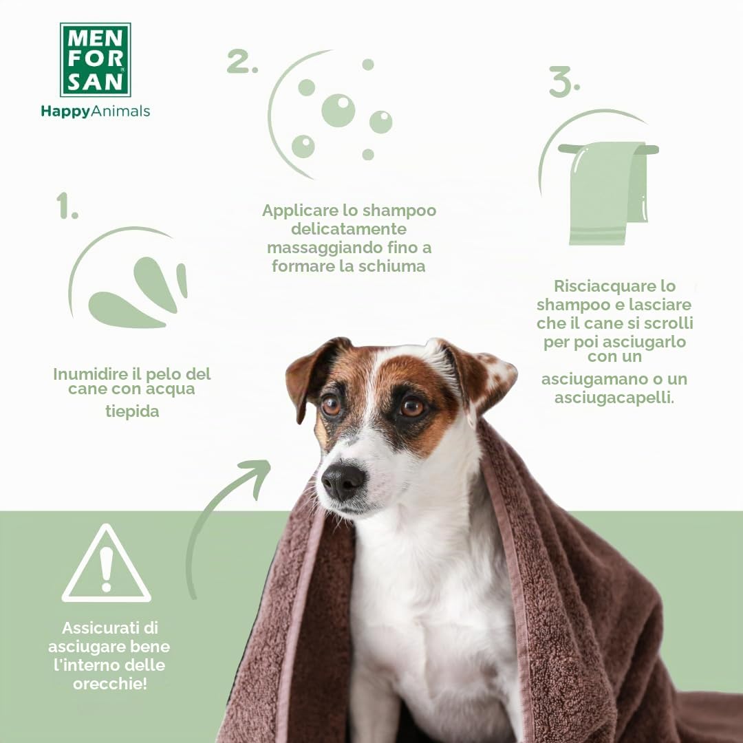 MENFORSAN Shampoo Idratante per Cani | Idrata in Profondità | Dona Lucentezza | Rivitalizza e Ripara | Elimina Cattivi Odori | Mela | 5L