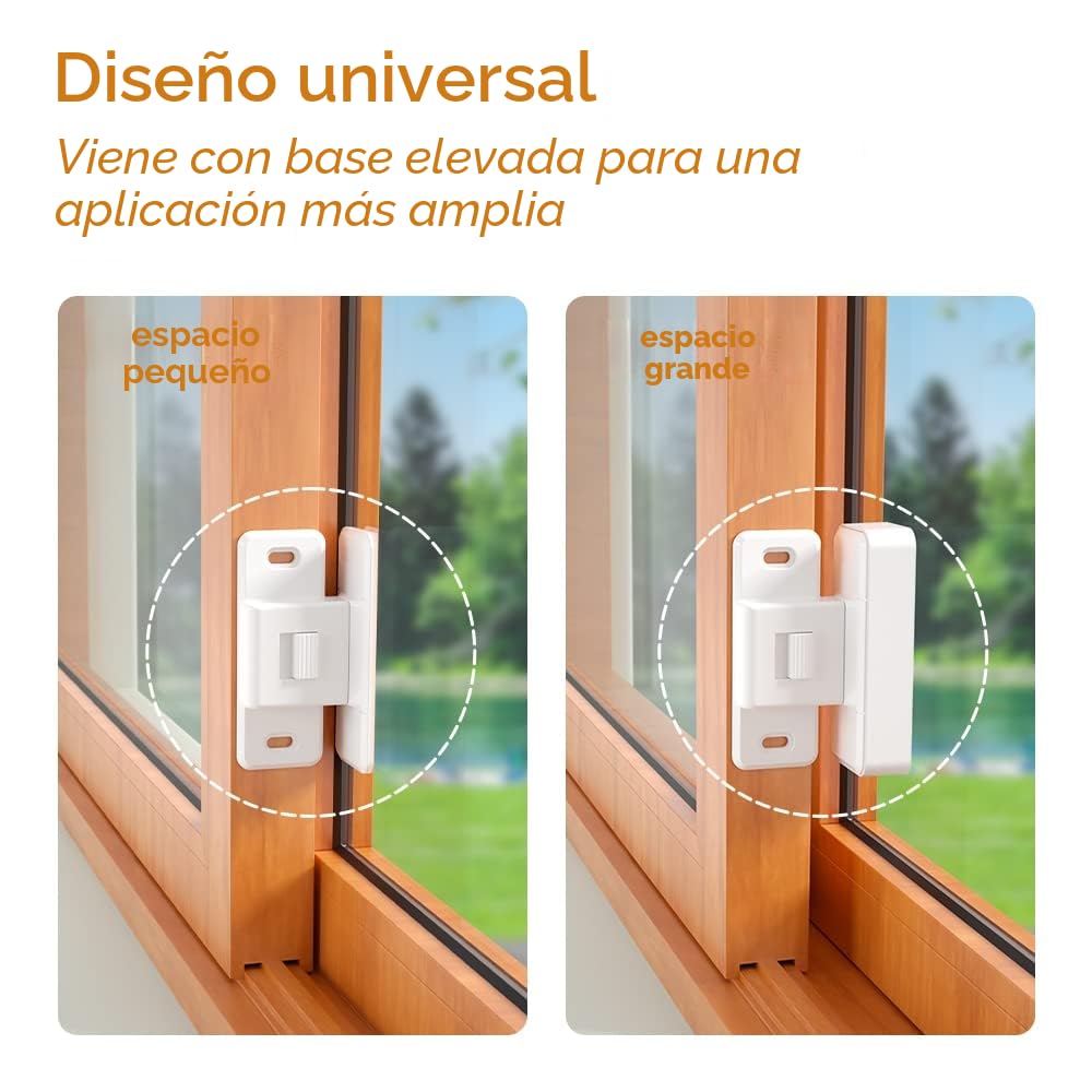 SAFELON 4 Piezas de cerraduras de ventana corredizas a prueba de niños, cerraduras de ventana de diseño de bloqueo automático bidireccional para niños pequeños (Blanco)